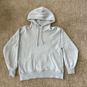 light blue boyfriend style aritzia hoodie